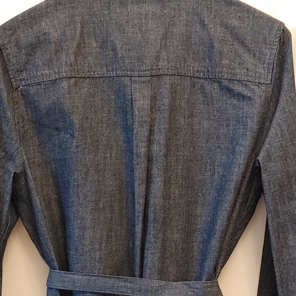 Forever 21 Denim Blue Jean Shirt Dress Women's Sz Small Tunic Length Belted - Picture 3 of 6